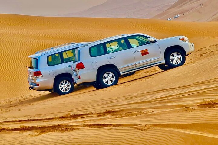 Experience the beauty of Dubai’s red dunes as you embark on an unforgettable desert drive navigating stunning landscapes and enjoying the rush of dune bashing in our 4x4 vehicles.